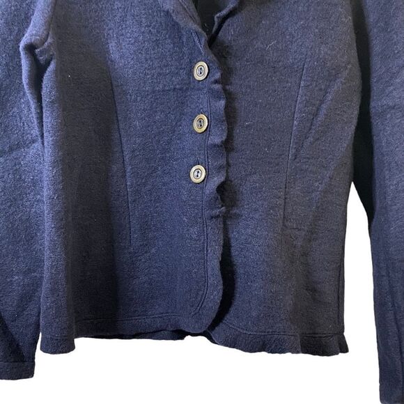 Nara Maglie Navy Wool Blend Cardigan With Tortoiseshell Buttons NWT Size X-Large - Picture 7 of 16